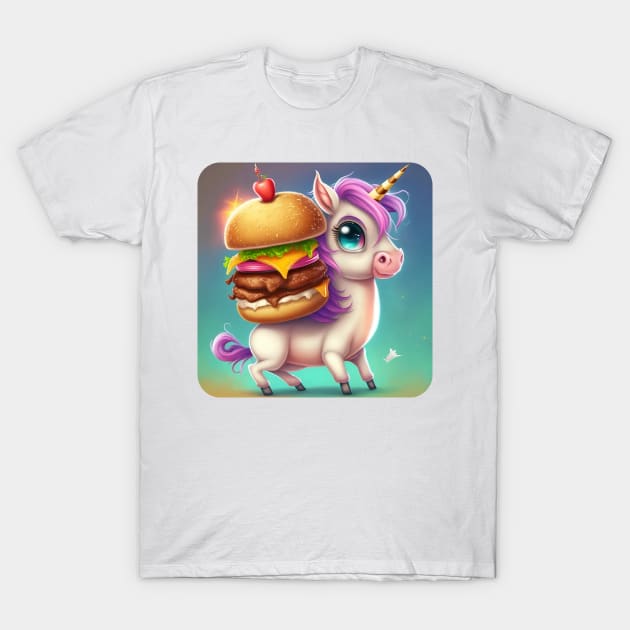 Hamburger Unicorn T-Shirt by MythicPrompts